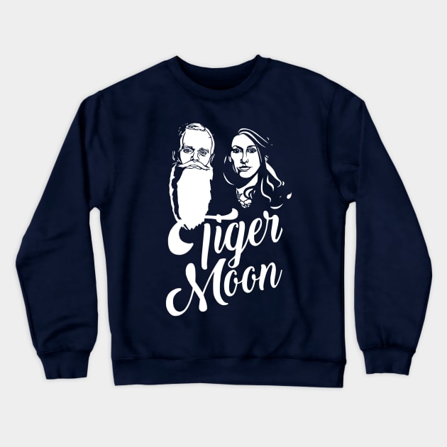 Tiger Moon - White Duo Crewneck Sweatshirt by Tigermoon